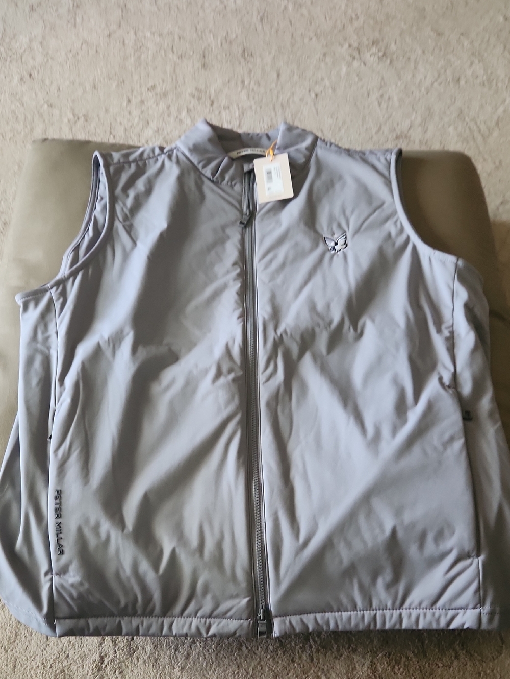 Peter Millar Light Gray Quilted Golf Vest